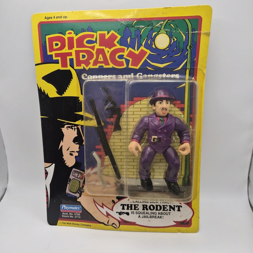 Vintage 1990 Dick Tracy The Rodent Action Figure Playmates Sealed Card Disney